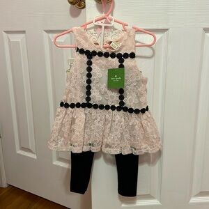 NWT Kate Spade Girls Floral Mesh Legging Set Size 2